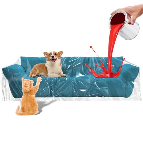 FontFable Transparente Sofa Abdeckung 200x300CM - wasserdichte Möbelhülle aus Kunststoff, Staubschutz für Couch, Sessel und Möbel, Perfekt für Renovierung & Umzug, Schutzfolie für Möbel(1PC)