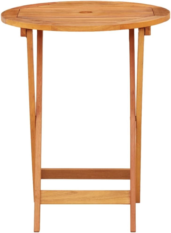 Folding Patio Table ?23.6"x29.5" Solid Eucalyptus Wood,Foldable Eucalyptus Wood Outdoor Dining Table with Umbrella Hole for Picnic, Party or Camping Outdoor Furniture