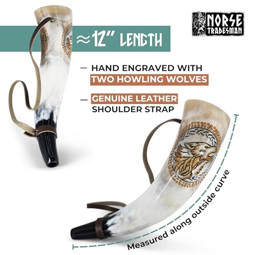 Image of Norse Tradesman Viking War Horn, Ox Horn, 12 in, Howler