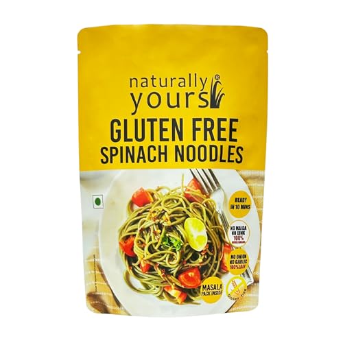Image of Naturally Yours Spinach Noodles - Gluten Free, No Maida, Vegan, No Onion No Garlic, 100% Jain-Friendly, No Preservatives | Includes Tastemaker | Made with Antioxidant & Iron-Rich Spinach | 100g Pack of 2