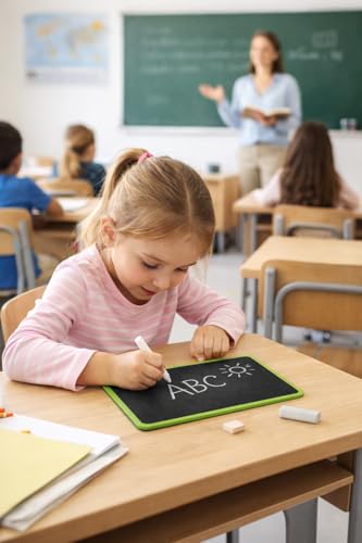 Image of YAJNAS Double Sided Blackboard Slate Chalkboard Small Slate | Pre-Writing Toys for Kids, 7x9 Inch (18x23 cm), Learning Board with Colourful Frame, Educational Writing and Drawing Tool for Kids