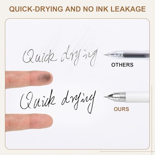 Bolígrafos gel PATIKIL 0.5mm pack 10 retractiles negro miniatura 3
