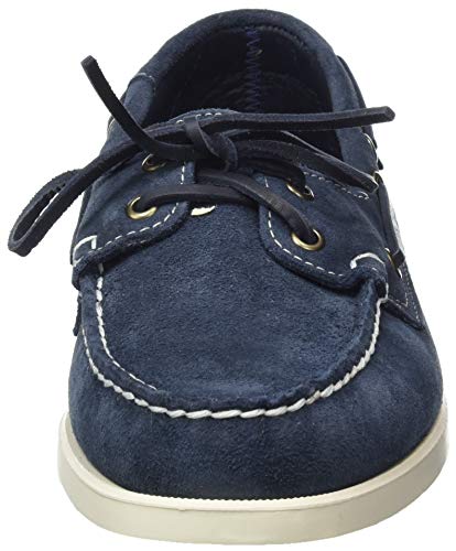 Image of Sebago Men's Docksides Portland Suede Boat Shoes, Blue Blue Navy 908, 8
