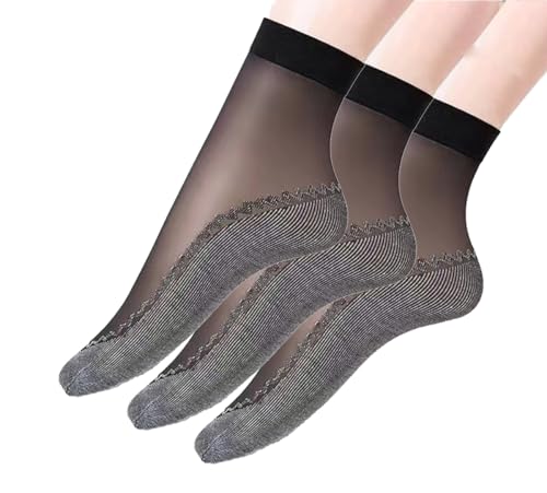 Women's Non Slip Grip Knee High Stockings - Silky Sheer Tights with Reinforced Toe & Cotton Sole (US 5-11)