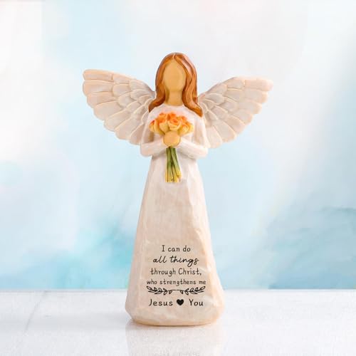 Kohehe Christian Gifts for Women,Gifts for Catholic Women,5.5'' Handmade Jesus Loves You Angel Figurine Gift for Woman,Inspirational Gifts for Mom Sister Grandma and Best Friend — view 2