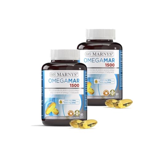 Pack x2 | Omegamar 1500 MARNYS - Omega 3 - DHA+EPA para la protección cardiovascular - Alta concentración de ácidos grasos - Apto para celíacos - 60 Cápsulas