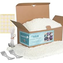 SAEUYVB Natural Soy Candle Wax for Candle Making, 10lb Bag, Premium Granular Soy Wax, 20 Cotton Candle Wicks, 20 Wick Stickers and 2 Centering Devices-Perfect as Christmas Home Decoration
