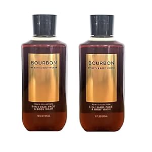 Bath and Body Works For Men Bourbon 3-in-1 Hair, Face & Body Wash – Value Pack lot of 2 – Full Size (Freshwater)
