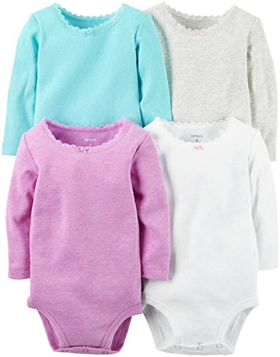 Carter's Baby Girls Multi-Pack Bodysuits, Assorted, 6 Months