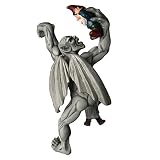 BELLA HAUS DESIGN Great Gargoyle Gnome Massacre Fence Hanger - Polyresin Outdoor Wall Décor - Detailed Hanging Statue – Gnome with Gothic Climbing Grotesque Gargoyle for Patio, Porch, Fence, Garden
