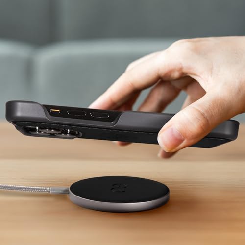 Dreem Empower Magnetic Wireless Charger Pad (Secondes d'usine) - Compatible avec MagSafe pour iPhone 17/16/15/14/13/12 & Qi-Certified Devices - Premium Vegan Leather [SIYAH] – vue 3