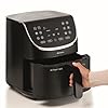 Ariete Airy Fryer 7L 4627, Friggitrice ad Aria 7L, Timer da 60 Minuti, LCD e Touchscreen con 12 Modalità di Cottura, Funzione Max Crisp, Temperatura Massima 200° C, Capacità 2Kg, 1700W, Nero