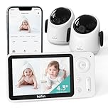 BOIFUN WiFi Baby Monitor With Two Cameras, App & 4.3" Split-Screen Control, 360° Camera, 1080P, Motion&Cry Detection, Auto Tracking, PTZ, Humidity & Temperature Sensor, 2-Way Audio, Custom Alert Area