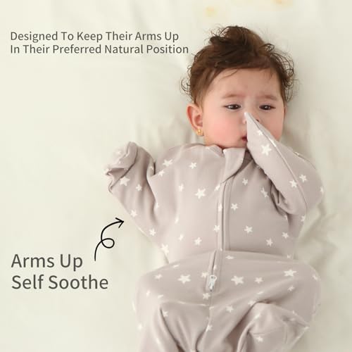 Image of insular Baby Transitional Swaddle with 2-Way Zipper Newborn Sleep Sack Arms Up Infant Sleeping Bag Wearable Blanket, Star, 0-3 Month