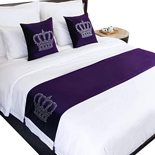 Camino de cama bufanda protección ropa de cama COMVIP lavable para decoración de hogar 2