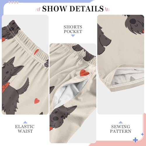 Dog Bows Boys Pants Boys Athletic Pants Long Pant for Boywith Pockets Wide-Leg Size 6-14Y4