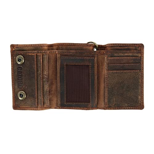 Cazoro Men's RFID Vintage Leather Trifold Chain Wallet4