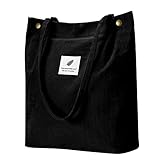 Iioscre Women Girls Corduroy Tote Bag: Cute Shoulder Bag Canvas Handbags with Inner Pocket for Work Beach Lunch Travel