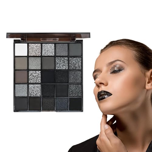 Paleta de maquillaje gótico, paleta de sombras de ojos oscuras,25 colores de maquillaje de sombra de ojos ahumado | Sombra de polvo gótico combinable, sombra de ojos de fresco para Navidad Pascua Hall