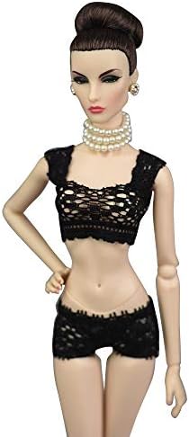 Migavan Fashion Elegant Lace Night Dress Underwear Lingerie Bras Clothes Costume Accessories Compatible with Barbie 11.5 inch Girl Dolls Style A