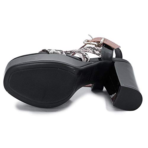 SANDÁLIA FEMININA BEBECÊ SALTO ALTO REF: 8419381 COBRA-VERNIZ-ATANADO