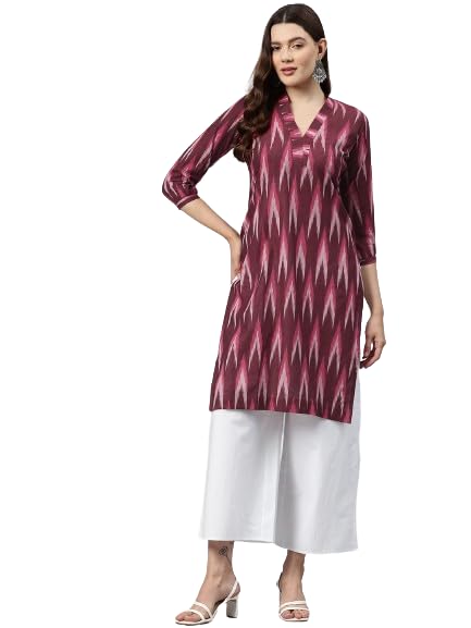 One femme Women Ikat Printed Kurta