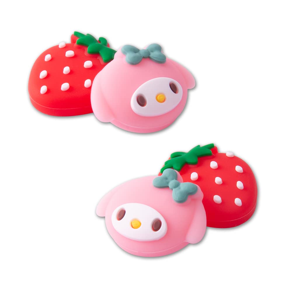 PERFECTSIGHT Cute Rabbit Switch Thumb Grips for Nintendo Switch OLED/Lite Console, Anime Soft Silicon Joystick Caps, 4PCS Kawaii 3D Analog Stick