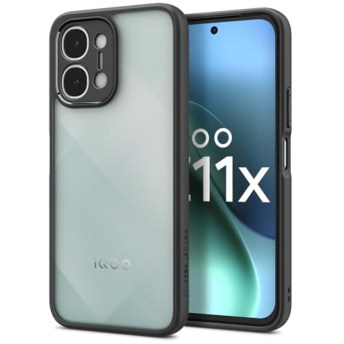 Image of Spigen Essential Sand Crystal Compatible with iQOO Z11x 5G /vivo T5x 5G /vivo Y51 Pro 5G Case [Transparent] [Black Bumper] iQOO Z11x 5G /vivo T5x 5G /vivo Y51 Pro 5G Back Cover | TPU+PC - Matte Black