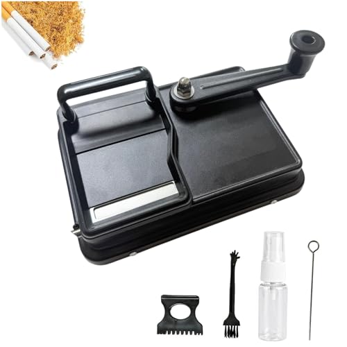 Dasellfa Máquina de Liar Tabaco Manual de Aleación – Liadora de Cigarrillos 5 Segundos 8mm King Size/Regular + Máquina de Entubar Cigarrillos con Kit Limpieza