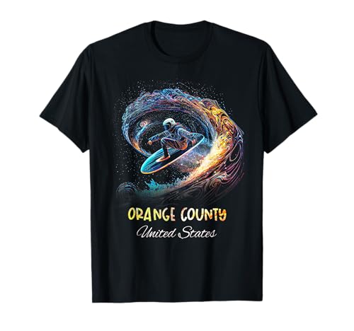 Orange County United States Surfing Surfboard T-Shirt
