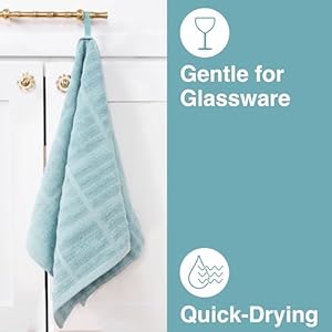 All clad solid kitchen towel highly absorbent 100 cotton 17×30 towel for cleaning drying dishes glassware or countertops 1 pack rainfall  urban country home decor