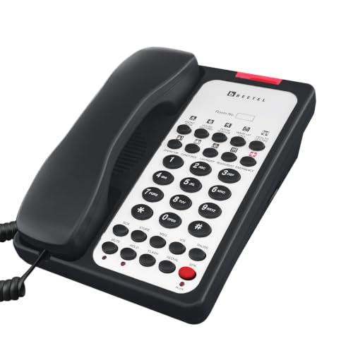 Image of Beetel H95 Hotel Landline Phone,Two way Speaker phone,In use,Ringer & Hold LED,10 Programmable Guest Keys and Flash timing,SOS Function,Hearing Aid Function,Desktop /Wall Mountable,8 Speed Dial (Black)
