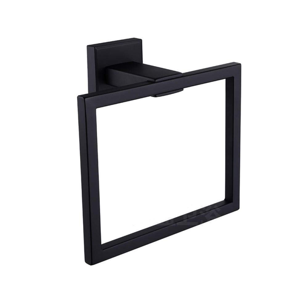 Anneau de serviette noir porte-serviette carré en acier inoxydable 304