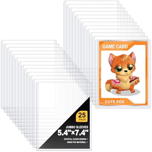 Ndsox 25 Pack 5.4 x 7.4 Jumbo Card Sleeves Size L Rigid Print Protectors