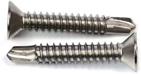 #14-14 Phillips Flat Head Self Drilling Screws 410 Stainless Steel TEK Sheet Metal Screws #14-4 x 2 Qty 100