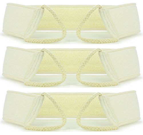 Exfoliating Loofah Sponges - Men and Women - Shower and Bath (3 Scrubber Sponge Belts)