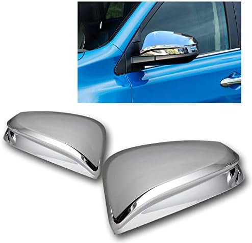 EPARTS Chrome Polished ABS Side View Mirror Overlay Full Cover Trim Caps Fit for 2013-2016 Toyota RAV4 w/o Turn Signal Cut