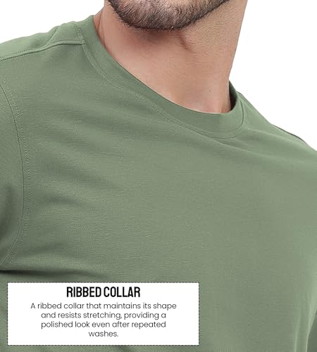 Image of Freecultr Truly Classic Organic Men's Cotton T-Shirt | Solid Round Neck Half Sleeve | Plain Stylish t Shirts | Regular Fit | Casual Comfortable T Shirt for Man