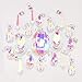 H&D HYALINE & DORA 18pcs Colorful Lamp Prisms Parts with Octagon Bead Chandelier Glass Crystals Hanging Drops Pendants
