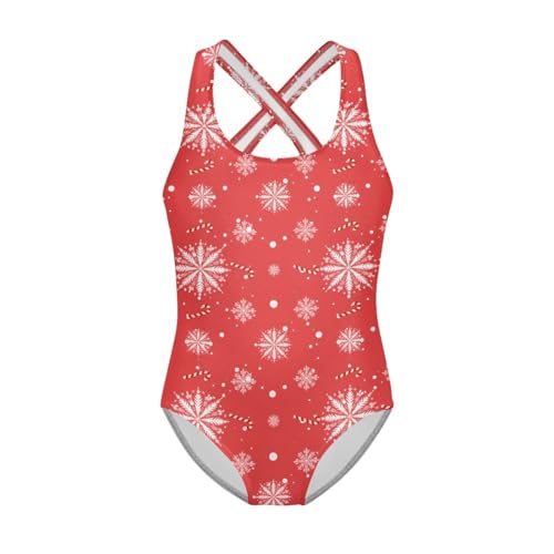 Image of Kid One Piece Swimsuit with Cross Back Girls Summer Sleeveles Swimwear for 5-14 Years