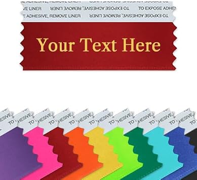 Custom 3.5" Badge Ribbons - Add Your Text and Choose Your Colors - Made in The USA by Ribbons Galore