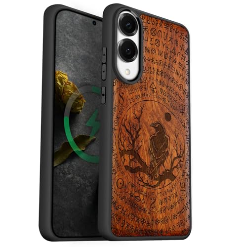 Coque Samsung S25 Edge Magsafe antichoc en bois véritable Carveit