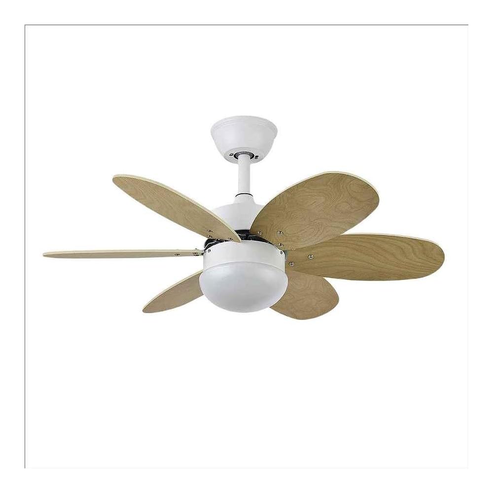 FABRILAMP Ventilador DC 6 aspas, reversible blanco/haya, 41x85 cm, control remoto y temporizador, ideal para climatizar espacios y mejorar el confort.