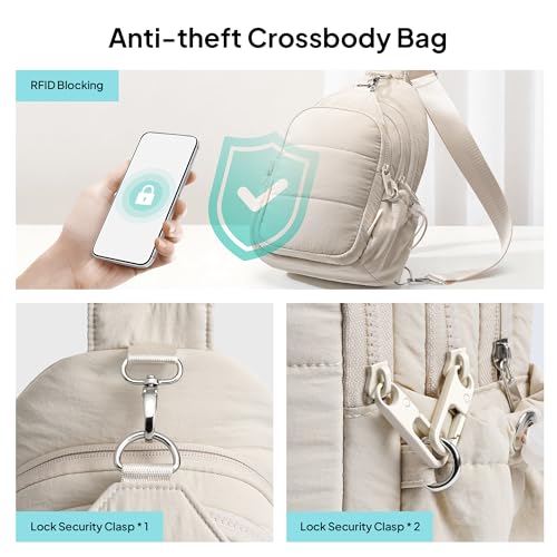 TOPEAST Anti-Theft Puffer Crossbody Bag