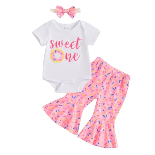Eadrioss Toddler Baby Girl Birthday Outfit One Years Old Shirt Bell Bottom Pants Sweet Girl 1st First Birthday Outfit Girl
