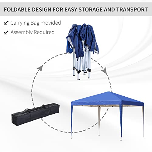 Outsunny 3 x 3M Garden Pop Up Gazebo Height Adjustable Marquee Party Tent Wedding Canopy with Carrying Bag, Blue 4 Outsunny 3 x 3M Garden Pop Up Gazebo Height Adjustable Marquee Party Tent Wedding Canopy with Carrying Bag, Blue - Image 4