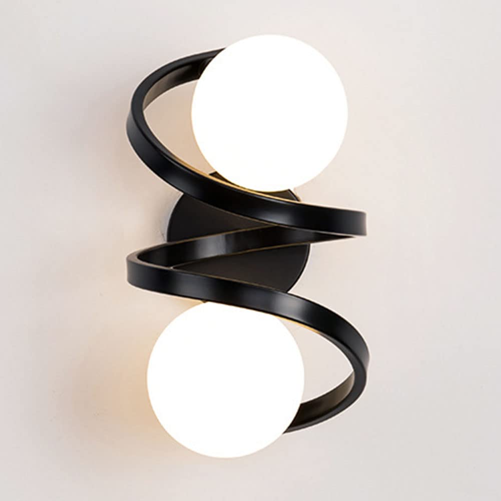 HUAYUSEDF Modern Wall Lamp Creative Bedroom Sconce Lighting Fixtures Bedside Light Aisle Lights Living Room lamp Hallway Study (Black)(Black)