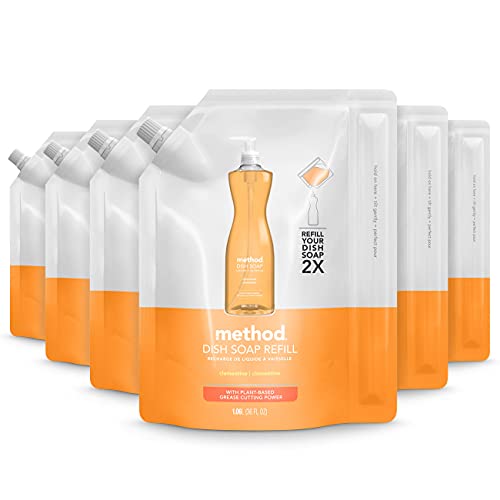 Method Gel Dish Soap Refill, Clementine, Biodegradable Formula, Tough on Grease, 36 Fl Oz (Pack of 6) Method Gel Dish Soap Refill, Clementine, Biodegradable Formula, Tough on Grease, 36 Fl Oz (Pack of 6)
