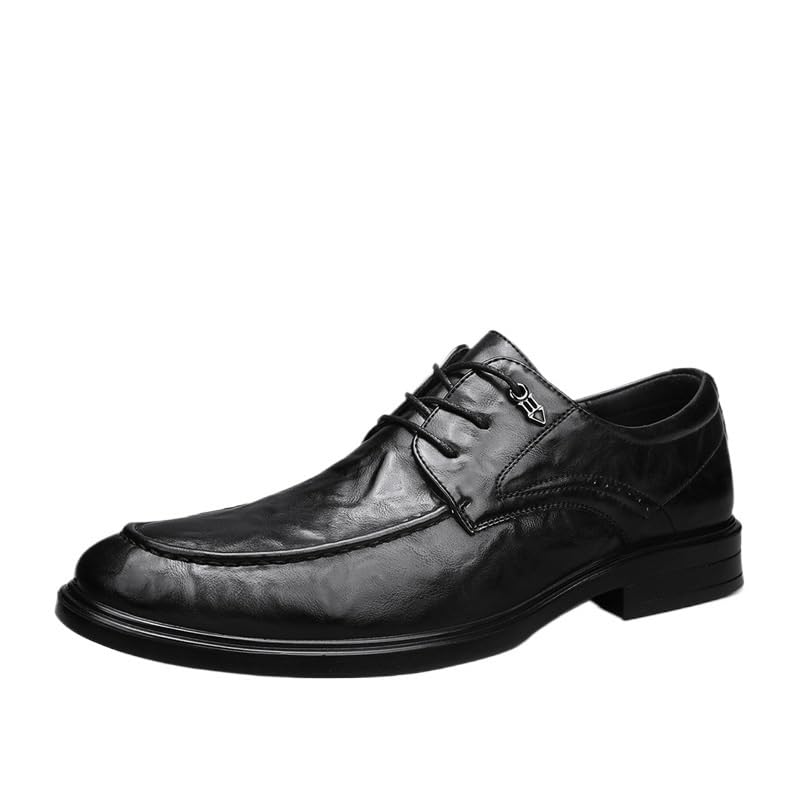 Classic Business Dress Leather Shoes, Mens Waterproof Dress Shoes, Black Mens Leather Oxford Shoes, Comfortable Lace-up Versatile Loafers