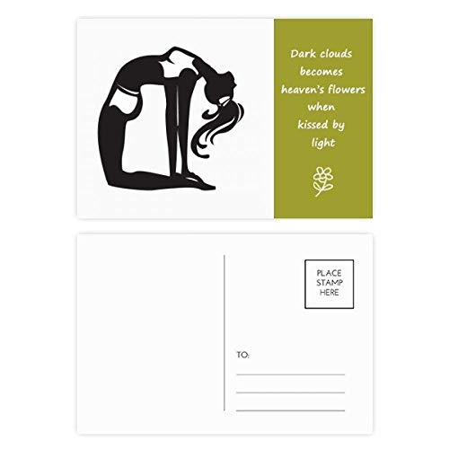 Tarjetas de agradecimiento de yoga y estiramientos con frases de salud, pack de 20 notas